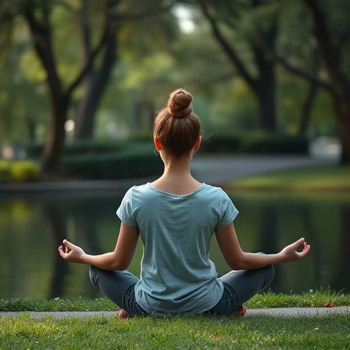 A serene person meditating in Central Park, New York City