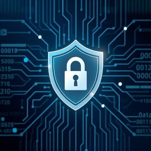 Illustration of data privacy and security shield